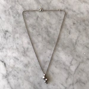 Pandora sterling silver necklace w/ abstract charm